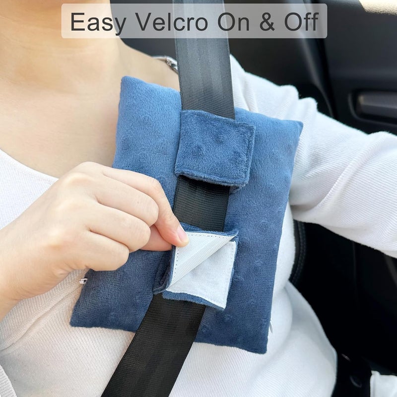 HapiPoppy Port Pillows Chemo Port Pillow for Seatbelt Chest Protector Chemo Patients Pacemaker Heart Surgery Recovery Support Cushion Gifts Women Minky Dot Denim Blue - Image 2